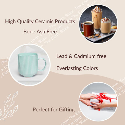 Pastel Fringe Green Ceramic (Set of 6) - The Earth Store - Mug Set